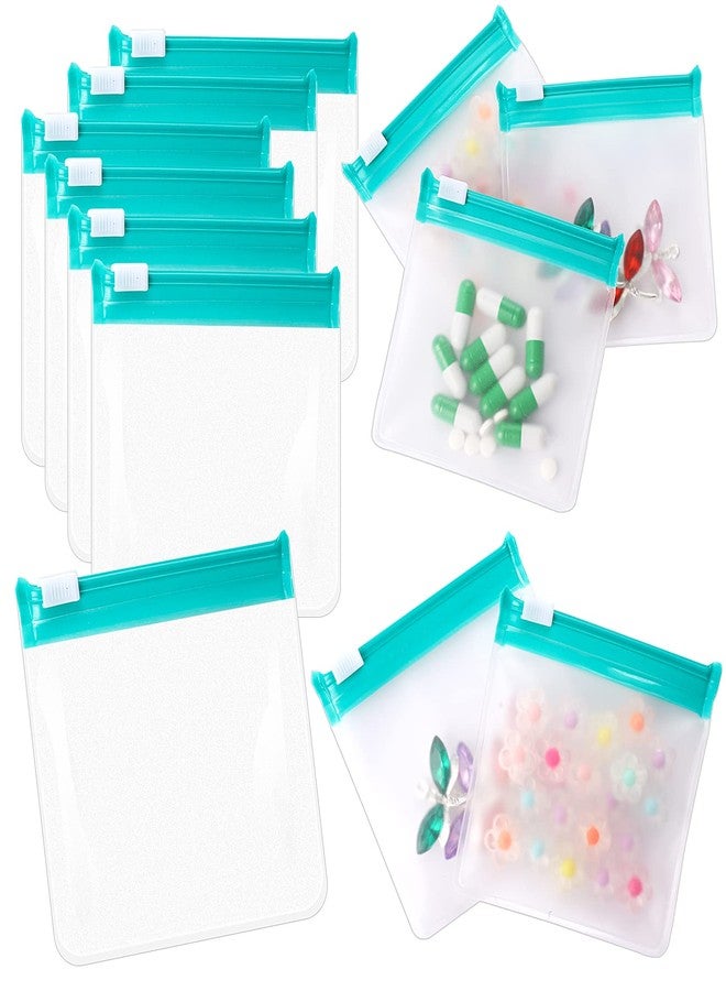 Sliverdew 12 PCS Zippered Reusable Pill Storage Pouch Bags - Clear Plastic Pill Bags with Slide Lock for Small Items - Image 1